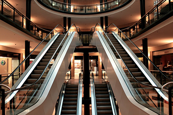 Escalators in Mall